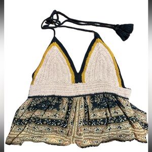 American eagle‎ size m crochet halter top crop